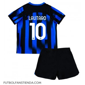 Inter Milan Lautaro Martinez #10 Primera Equipación Niños 2023-24 Manga Corta (+ Pantalones cortos)
